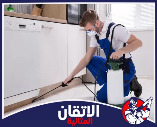 مكافحة الصراصير بالظهران 0567008659 شركة أتقان المثالية متخصص مكافحة الحشرات يرش الزوايا أسفل الخزائن بدقة