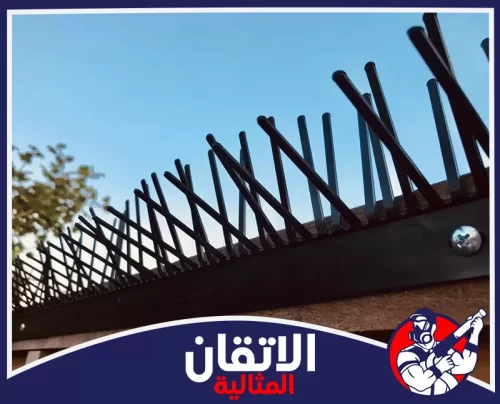طارد الحمام الشفاف للمباني والواجهات في الظهران 0567008659 شركة أتقان المثالية أشواك بلاستيكية سوداء طاردة للطيور مثبتة ببراغي على حافة السور لحماية المباني